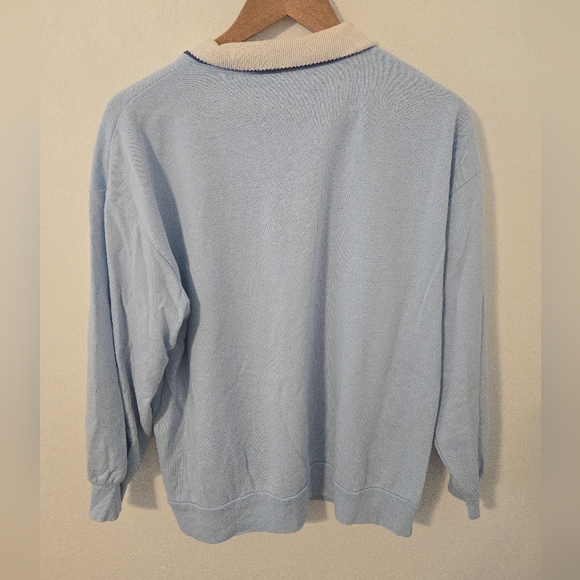 Vintage Grandma Sweatshirt USA Collared SweaterWomens Large Winter Nature Snow - Picture 2 of 5